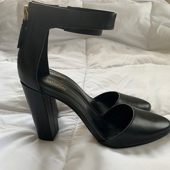 KATE SPADE SATURDAY Black Ankle Strap Pump Heels - Picture 3 of 14